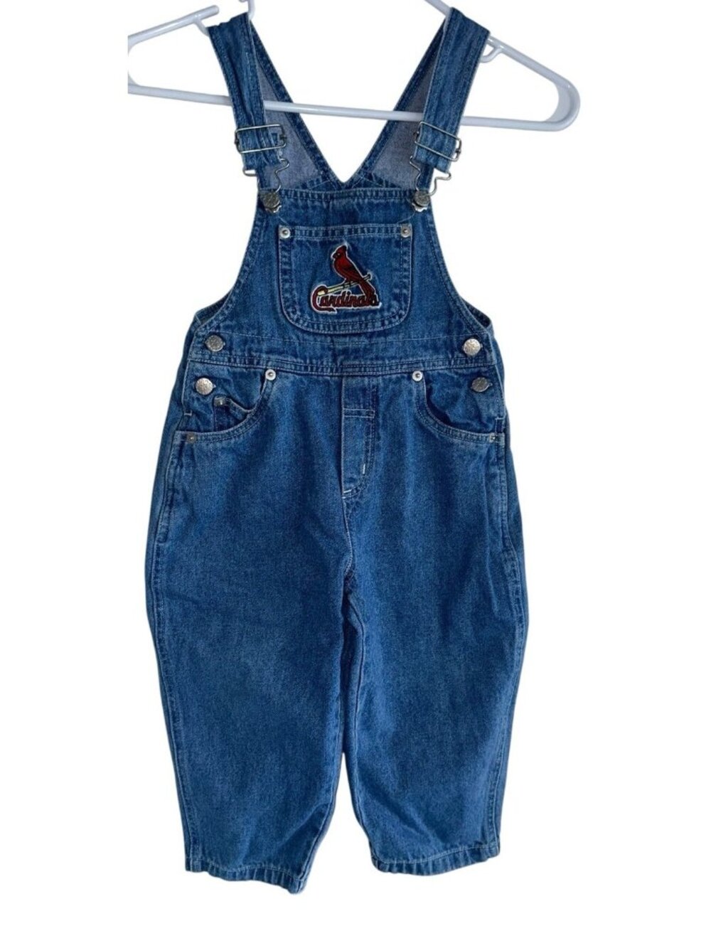 Vintage Mighty Mac Toddler Denim Overalls MLB Sz 3T St. Louis Cardinals Logo